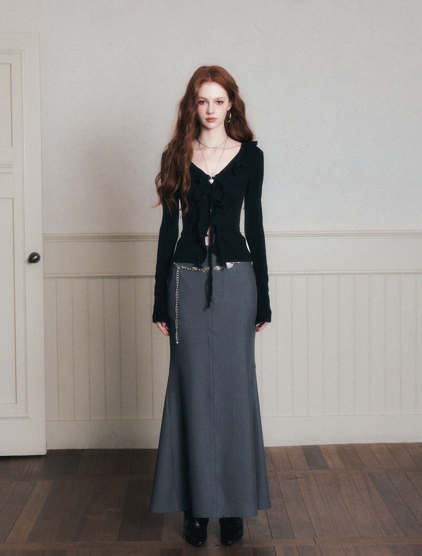 Back Slit Long Fishtail Skirt LUL0178