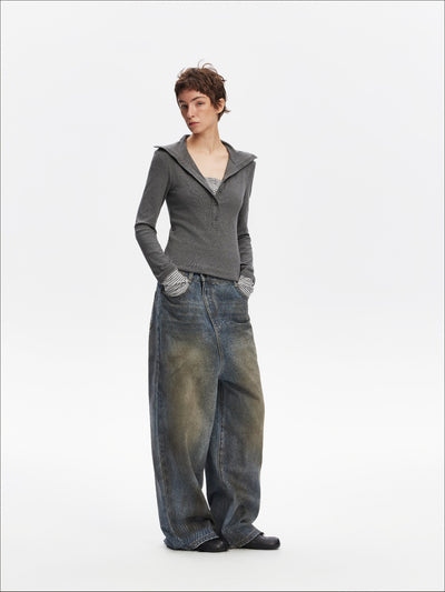 Washed Classic Loose Wide Leg Jeans SAL0206