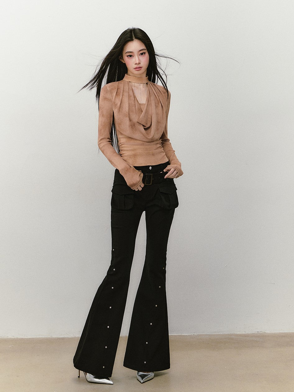 Chain Halter Choker Swing Collar Top VIA0333