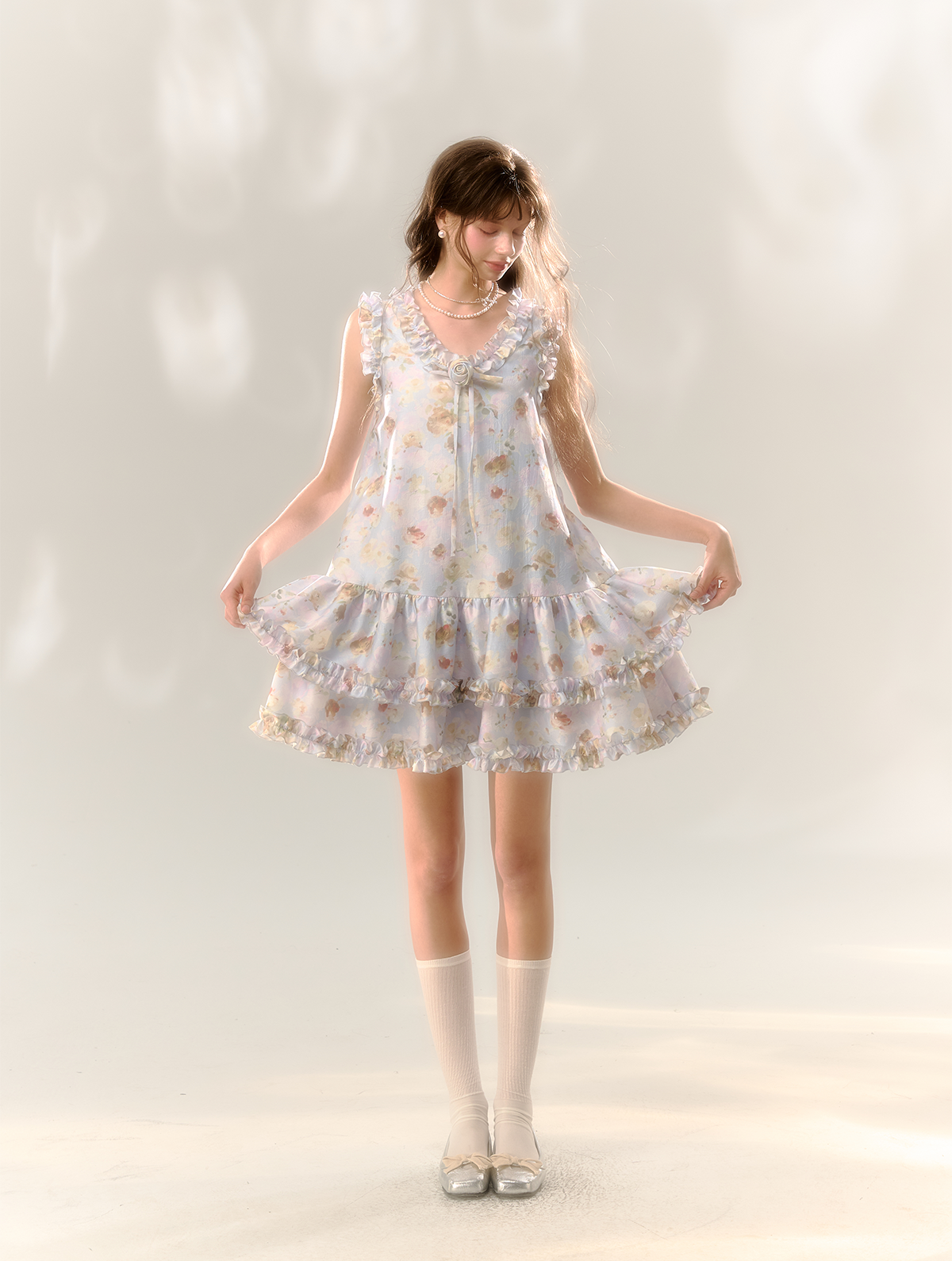 Flower Fairy Sleeveless Suspender A-line Dress SUN0066