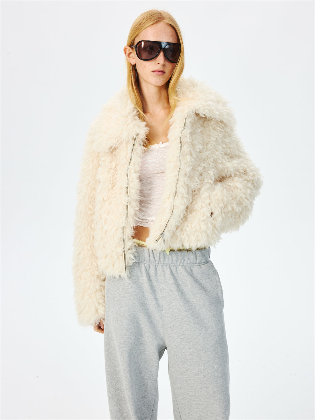 Large Lapel Eco-friendly Fur Short Coat CUR0266
