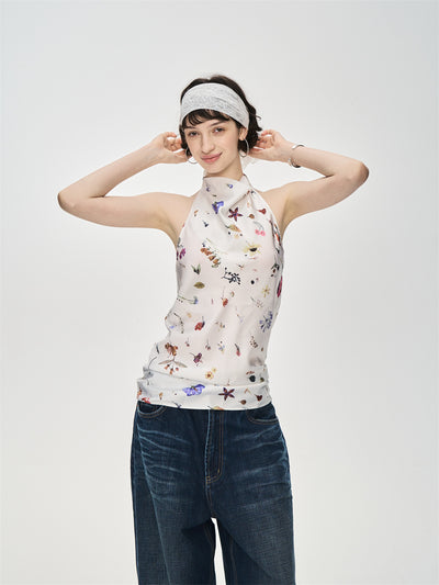 Full Print Halter Neck Top CUR0233