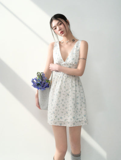 Bow Tie V-neck Midi Dress LAL0188