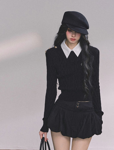 Fake Two-piece Polo Collar Sweater DIA0607