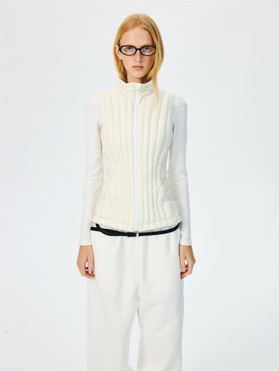 Quilted Lightweight Stand Collar Down Vest CUR0265