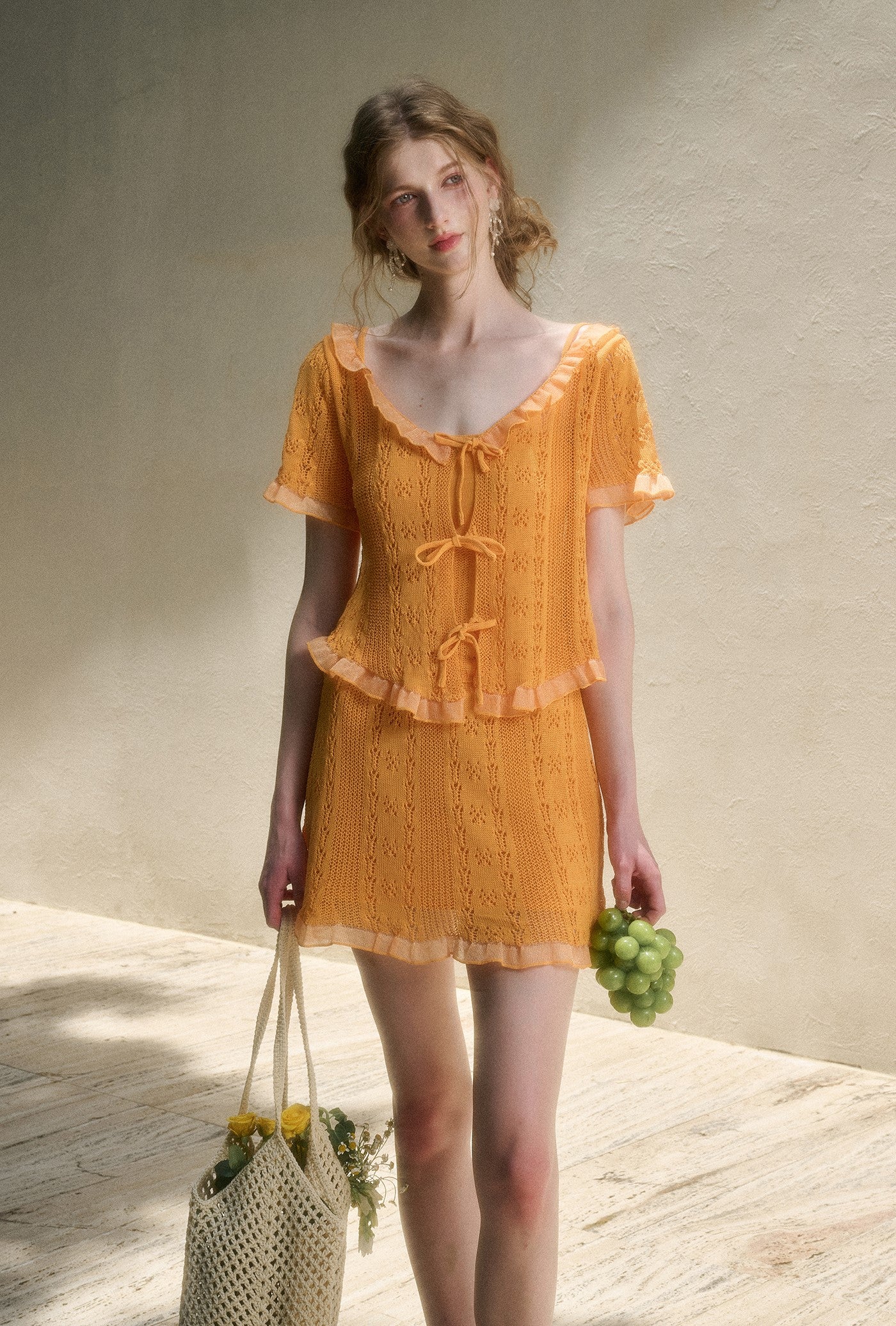Knitted Lace Camisole/Cardigan/Skirt GRO0165