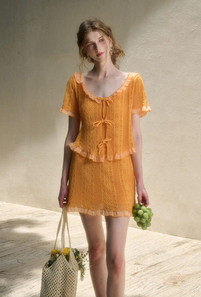 Knitted Lace Camisole/Cardigan/Skirt GRO0165