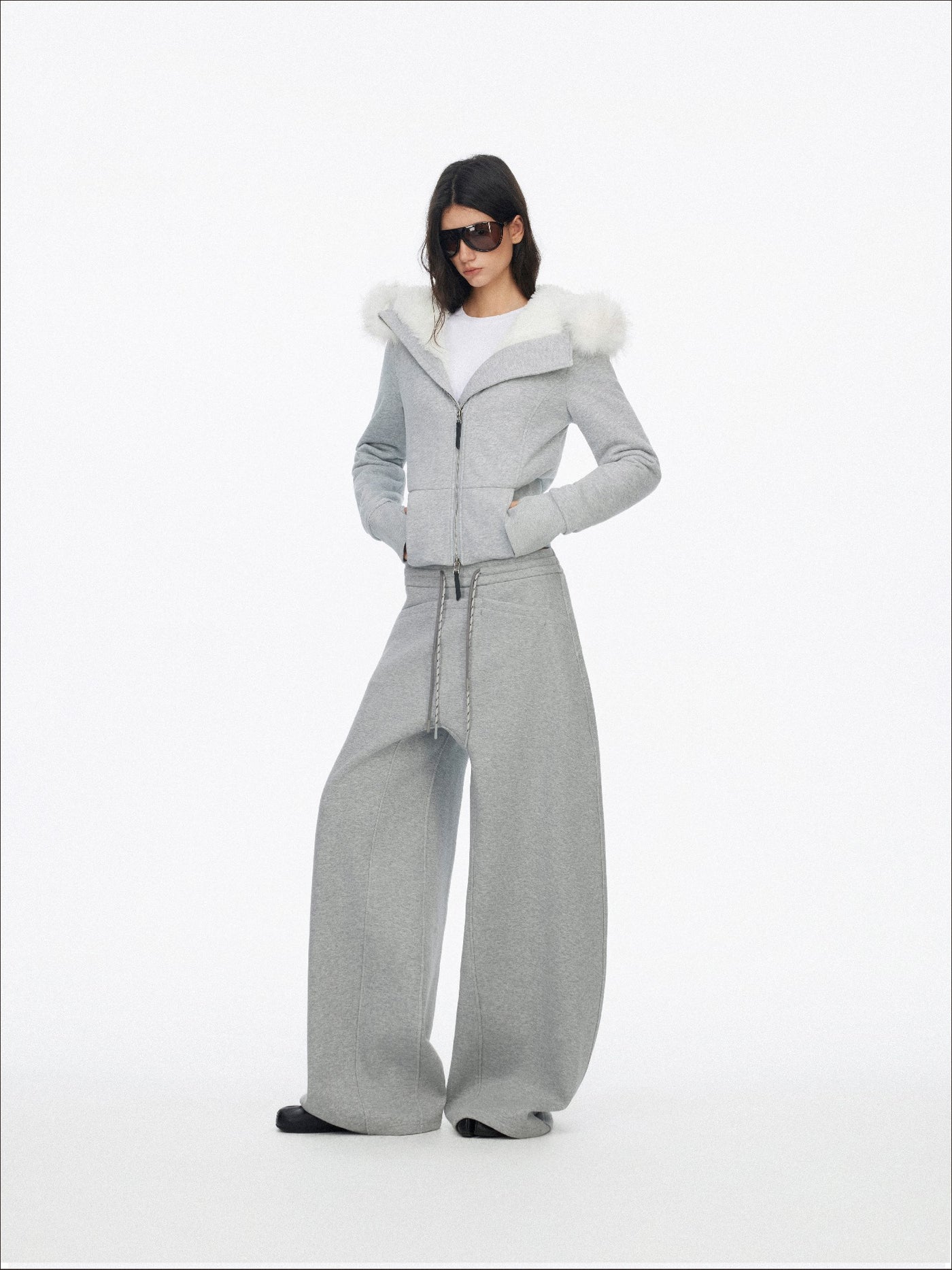 Fur Collar Hooded Sweatshirt Jacket SAL0201