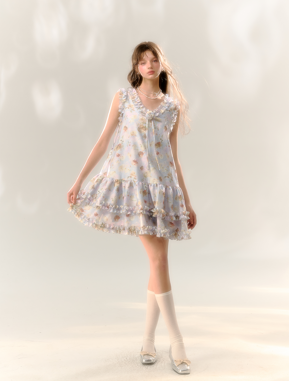 Flower Fairy Sleeveless Suspender A-line Dress SUN0066