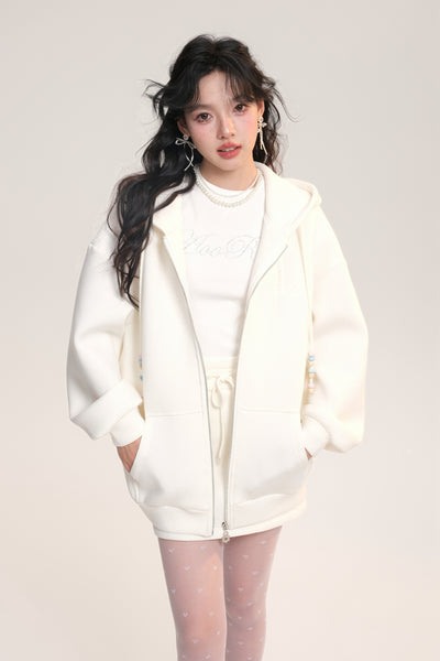Vanilla and Sea Salt Sweatshirt Casual Jacket/Skirt AOO0030