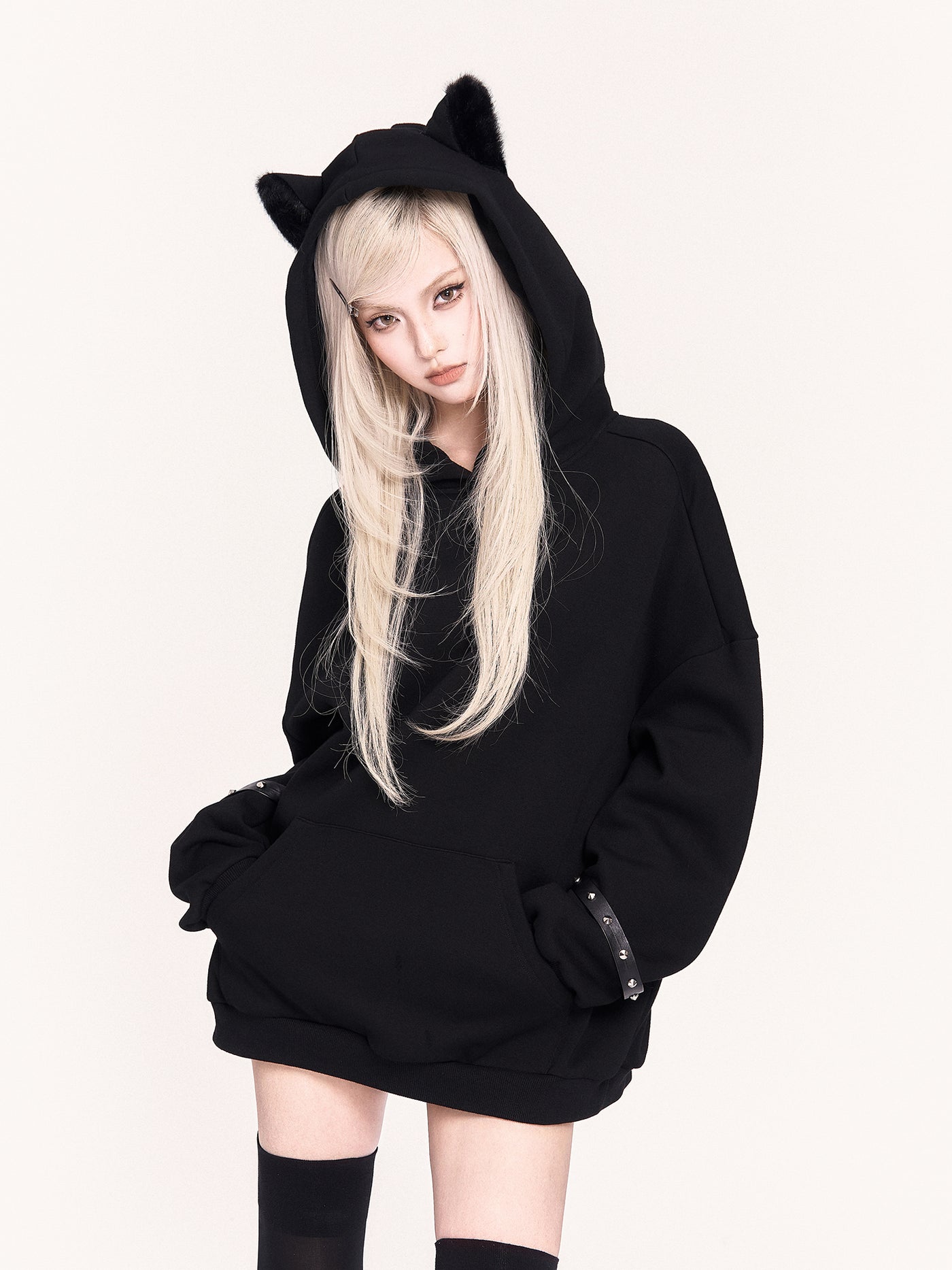 Cat Ear Loose Hooded Sweatshirt VOC0460