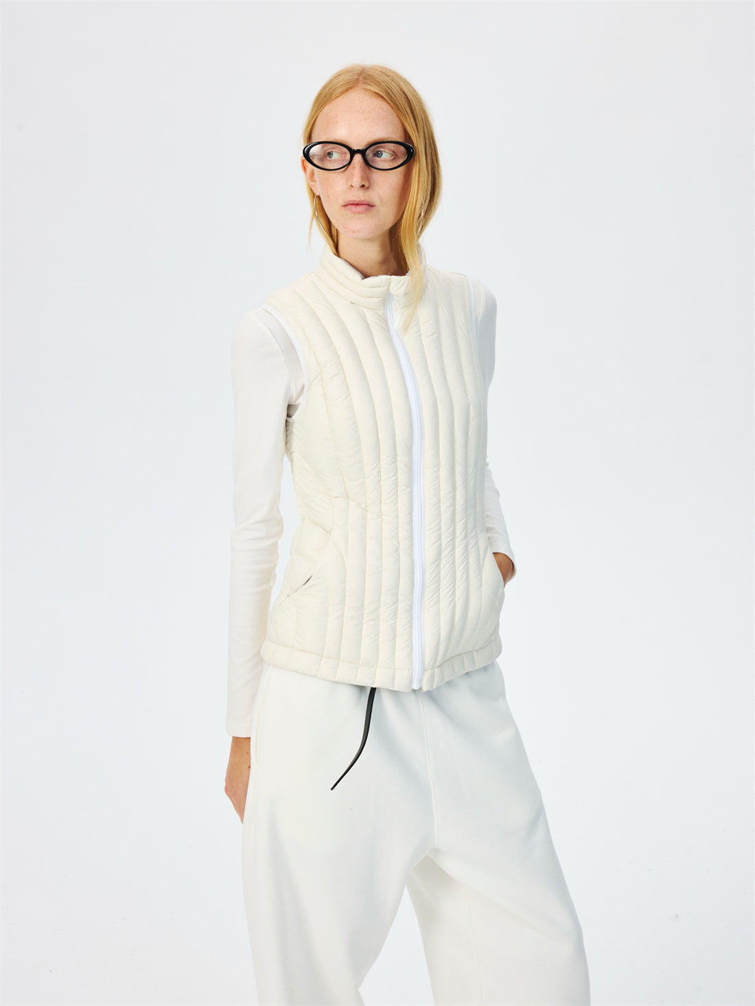 Quilted Lightweight Stand Collar Down Vest CUR0265