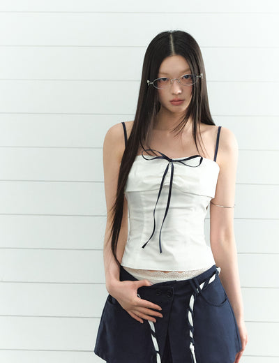 Contrast Color Bow Camisole LAL0207