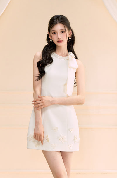 Bow A-line Sleeveless Dress OSH0176