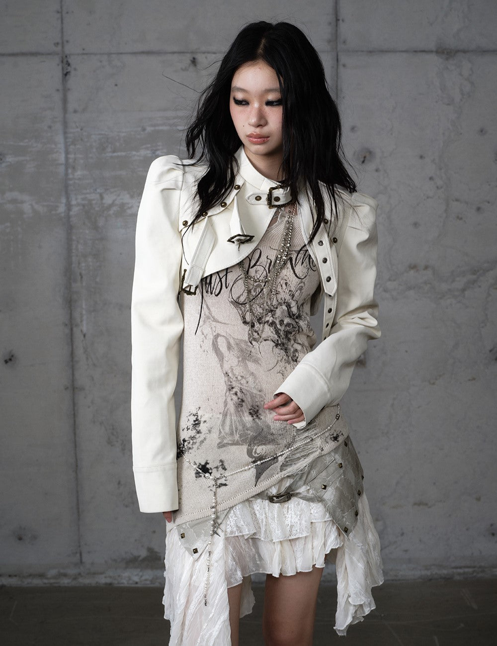 Punk Stand Collar Short Leather Jacket NOR0203