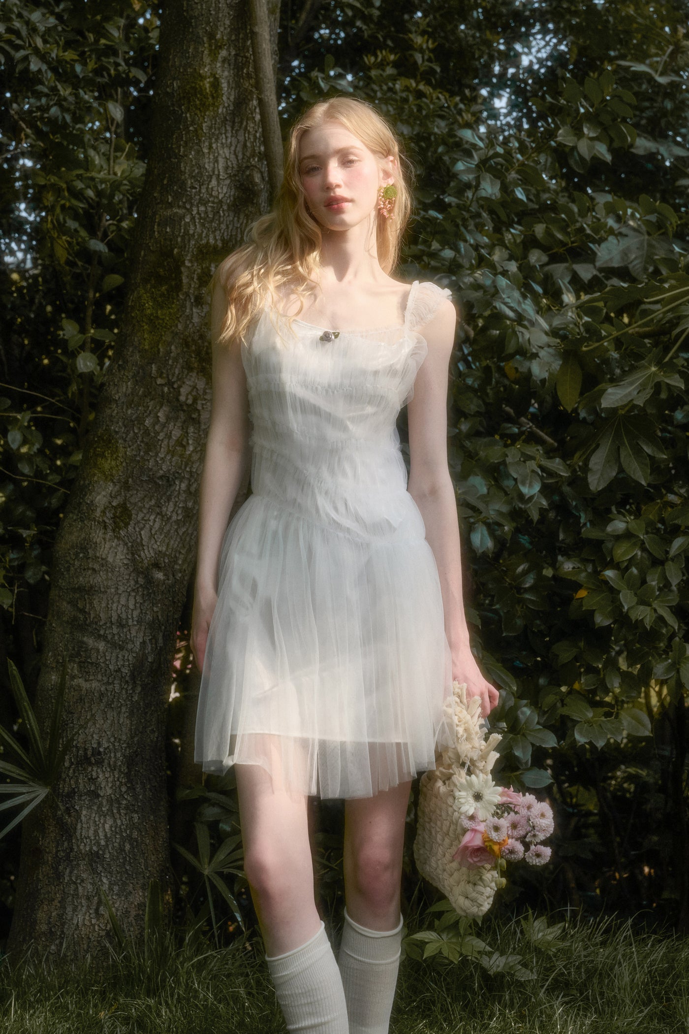 Puffy Layered Suspender Dress GRO0134