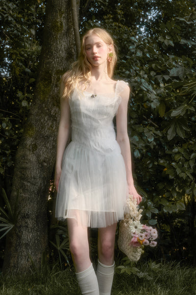 Puffy Layered Suspender Dress GRO0134
