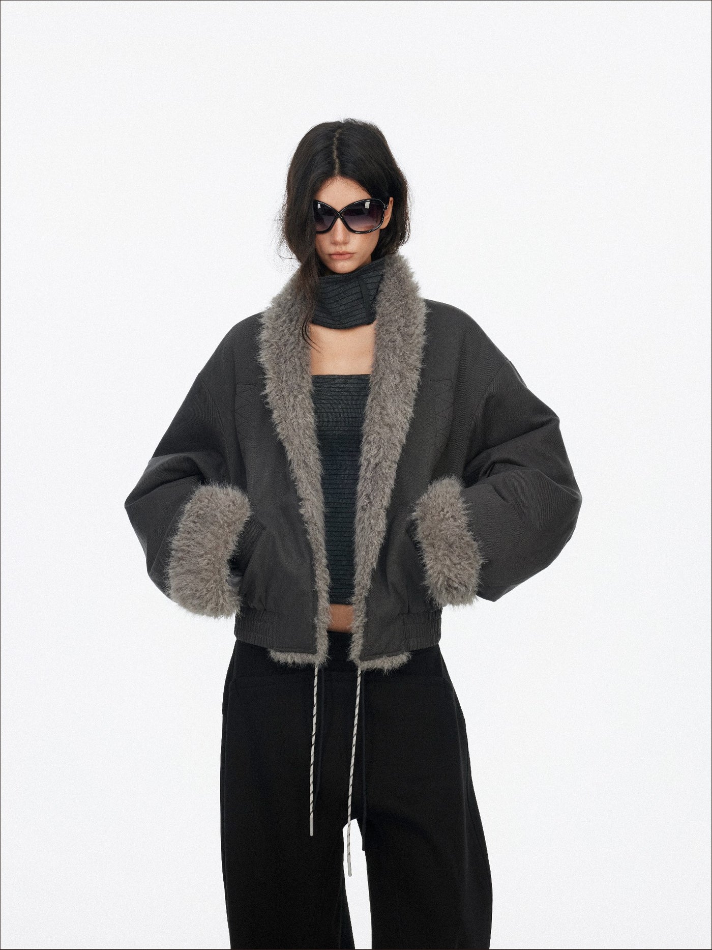 Fur Collar Patchwork Cotton Coat SAL0198