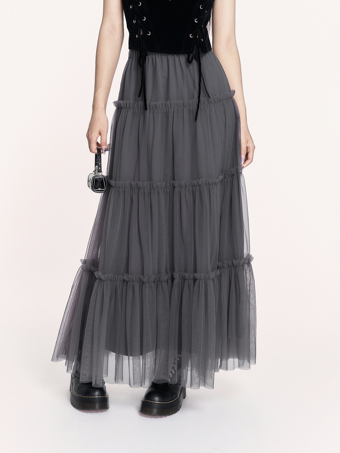 Romantic Irregular Mesh Cake Skirt VOC0436