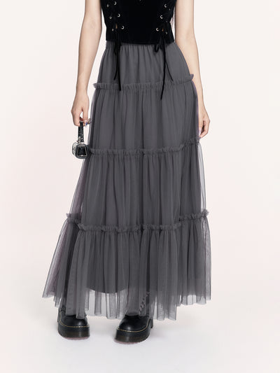 Romantic Irregular Mesh Cake Skirt VOC0436