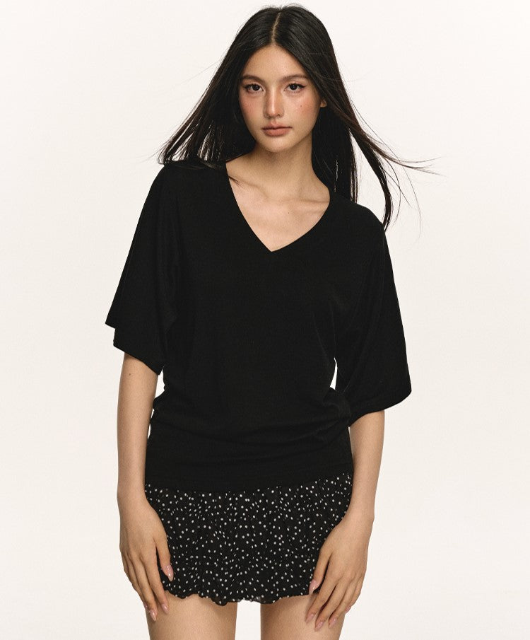 Stretch V-neck T-shirt ANA0027