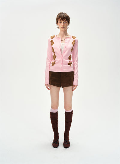 Diamond-shaped Knitted Cardigan CUR0256