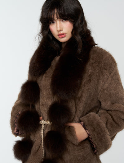 Pom-pom Puff Fur Scarf 4MU0172