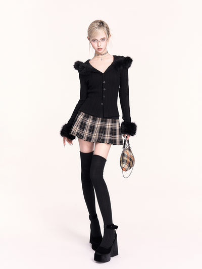 Retro Faux Two-Piece Pleated Skirt VOC0487