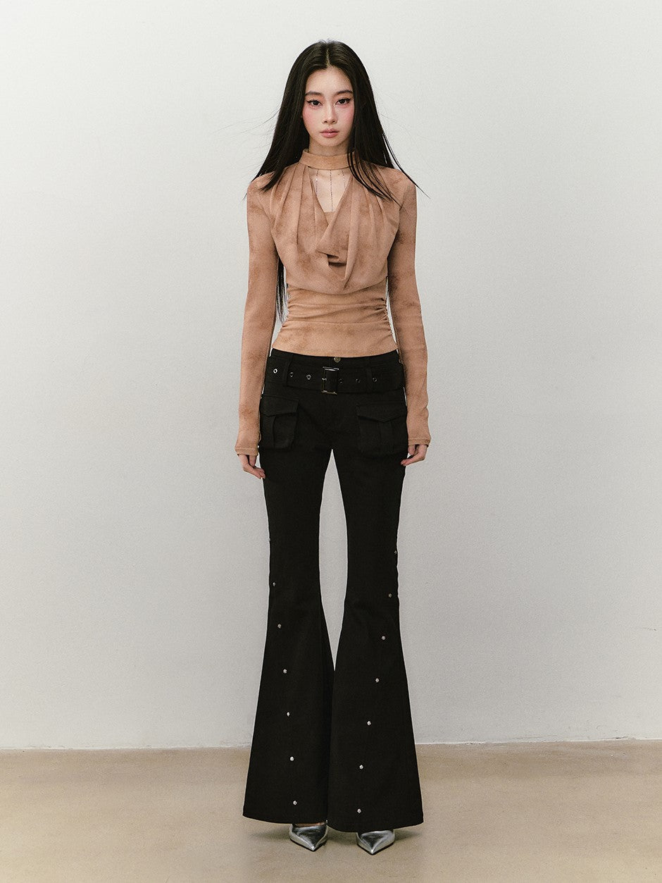 Chain Halter Choker Swing Collar Top VIA0333