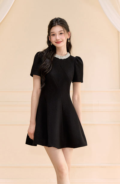 Puff Sleeve Short Umbrella Dress OSH0155