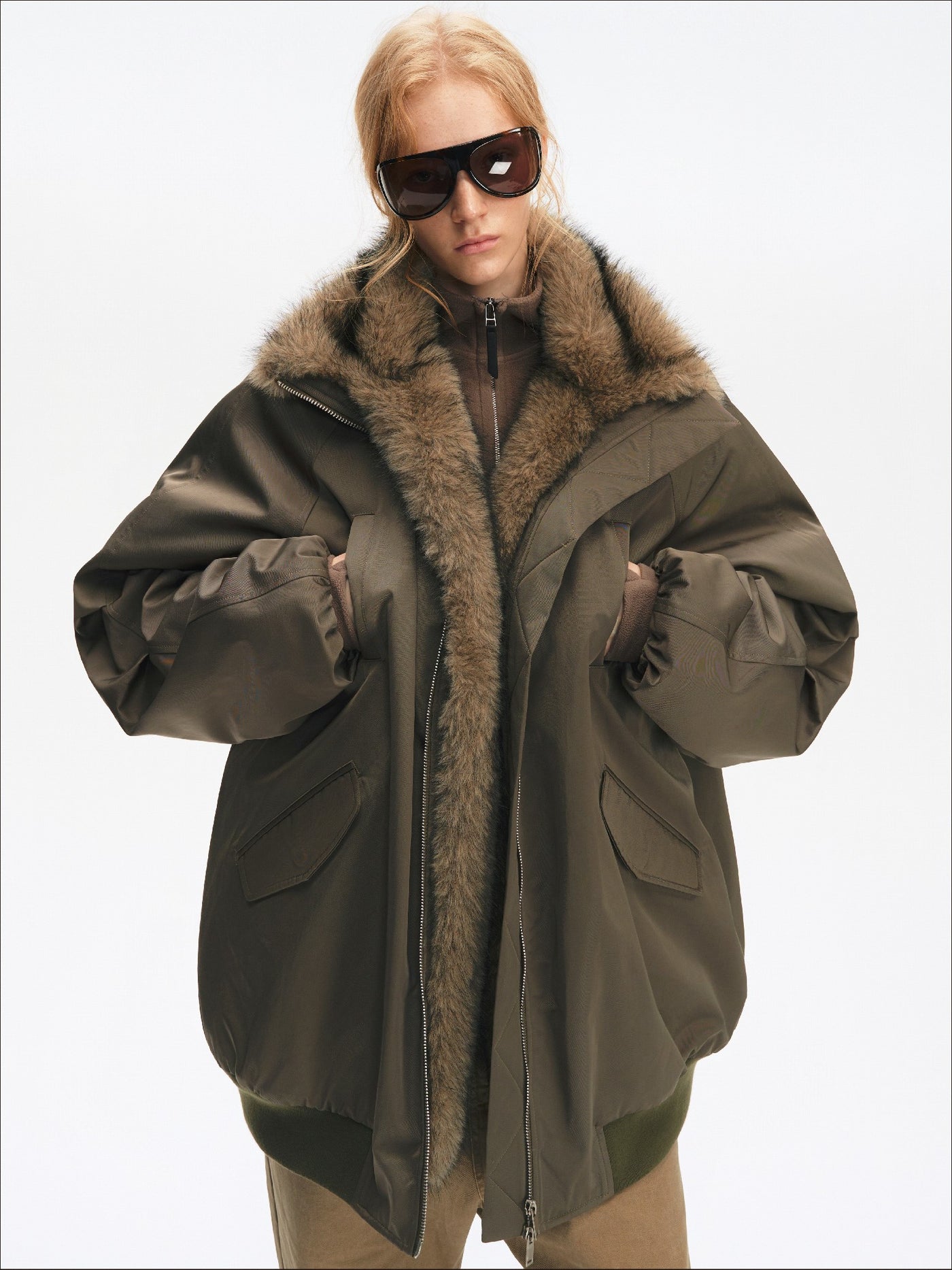 American Retro Plush Collar Coat SAL0205