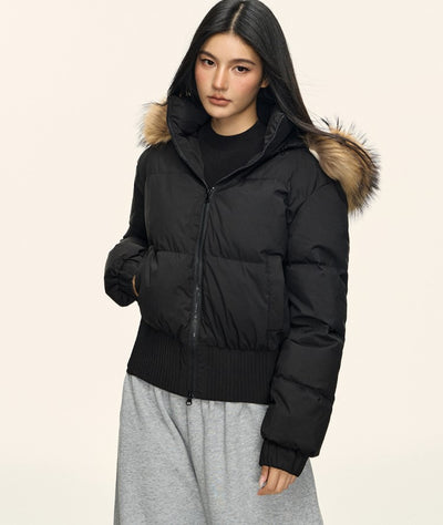 Fur Collar Hooded Short Down Jacket ANA0092