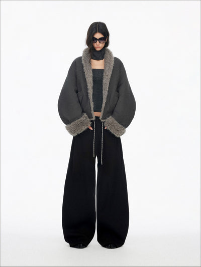 Fur Collar Patchwork Cotton Coat SAL0198