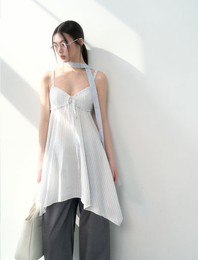 Irregular Striped Suspender Dress LAL0193