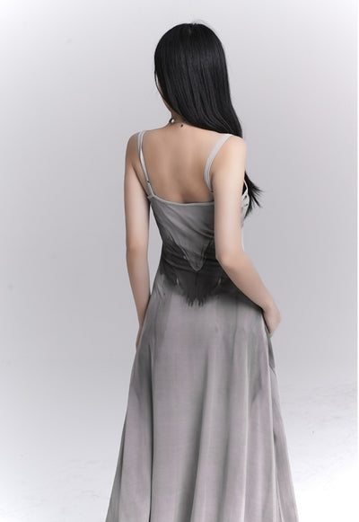 Niche Design Gray Suspender Dress LAD0107