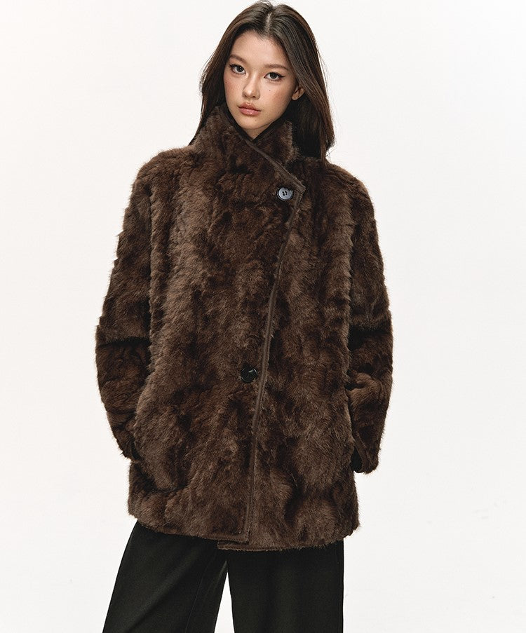 High-end Stand-collar Faux Fur Coat ANA0081