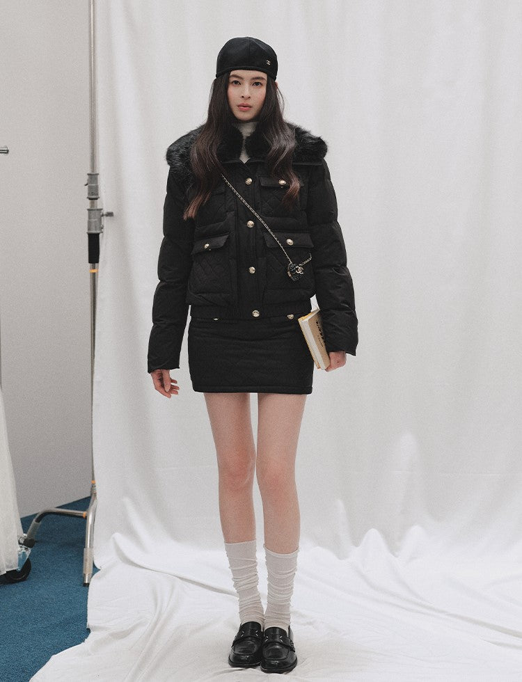 Detachable Puffy Collar Down Jacket LAL0246