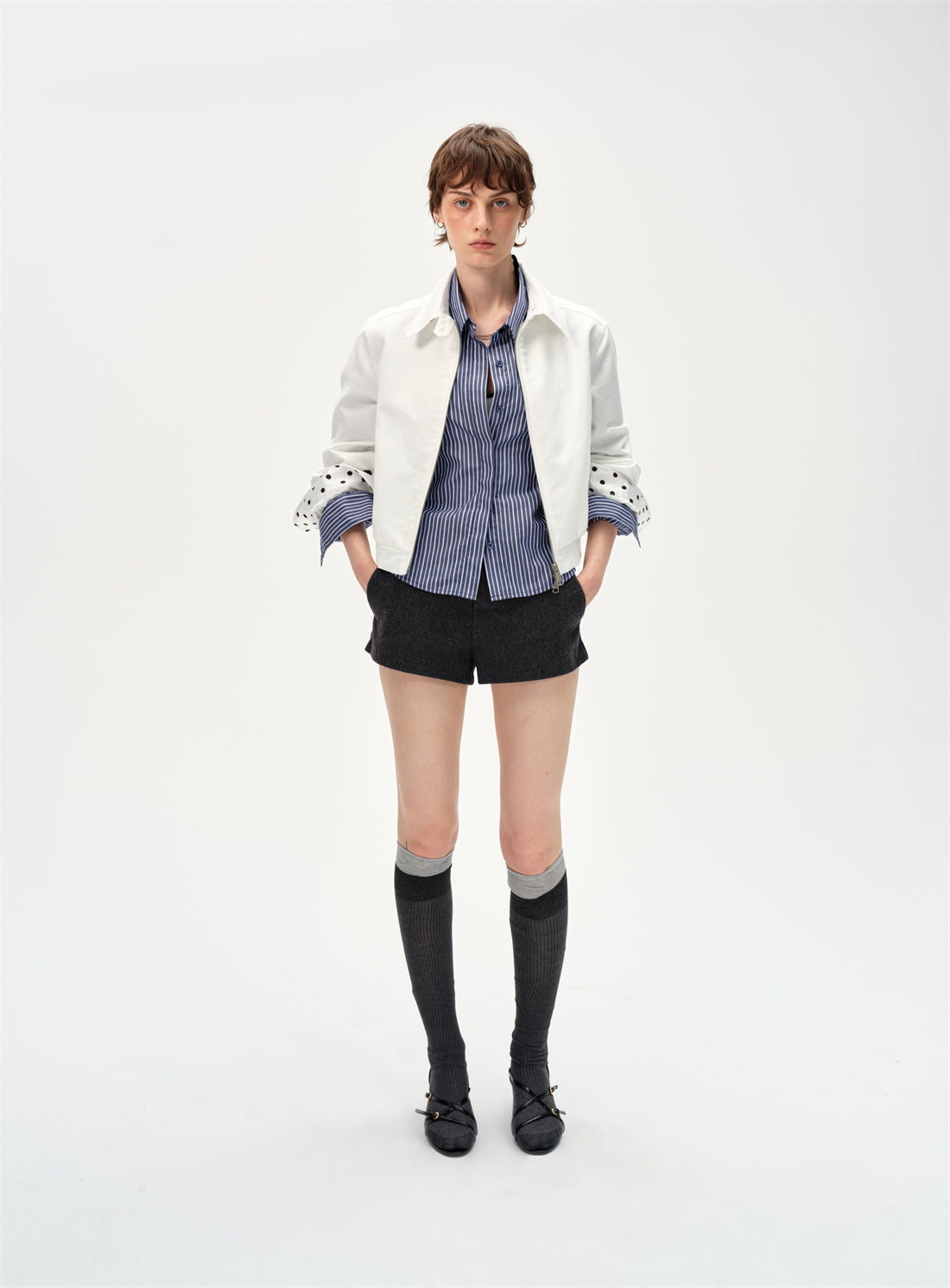 Retro Polka Dot White Jacket CUR0252