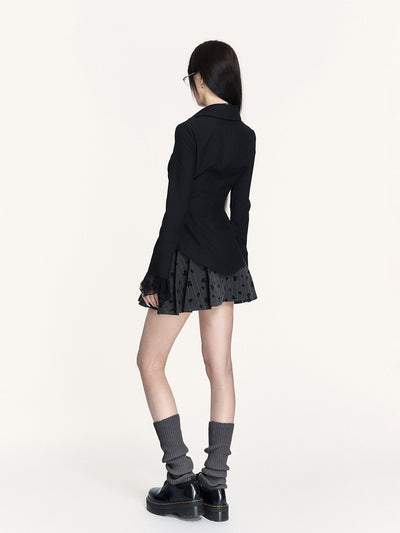 Striped Lace Long-sleeved Shirt VOC0454