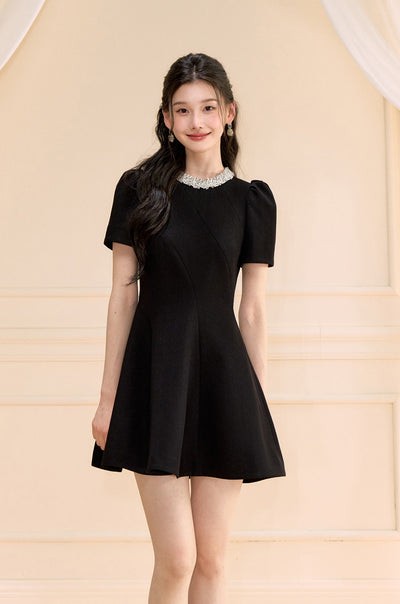 Puff Sleeve Short Umbrella Dress OSH0155