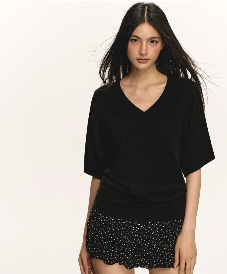 Stretch V-neck T-shirt ANA0027