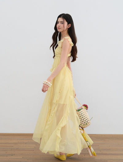 Small Flying Sleeves Ruffle Dress LAL0196