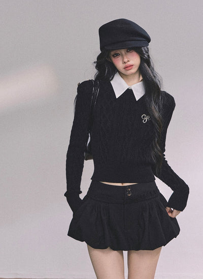 Fake Two-piece Polo Collar Sweater DIA0607