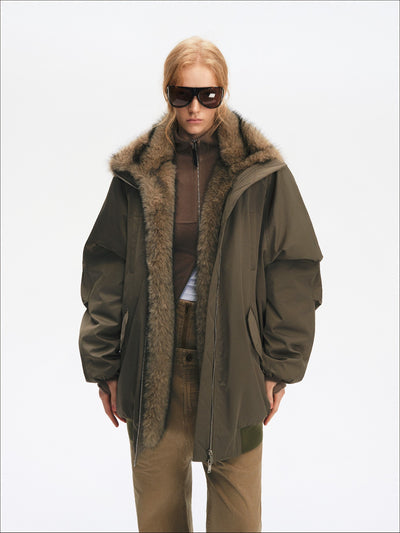 American Retro Plush Collar Coat SAL0205