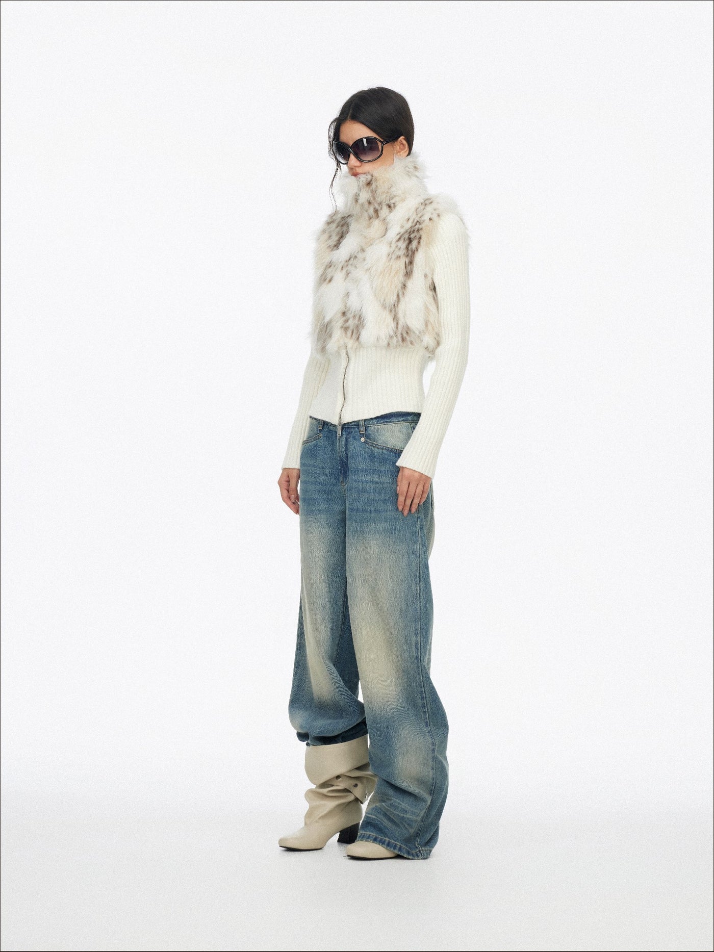 Eco-friendly Fur Patchwork Knit Jacket SAL0194