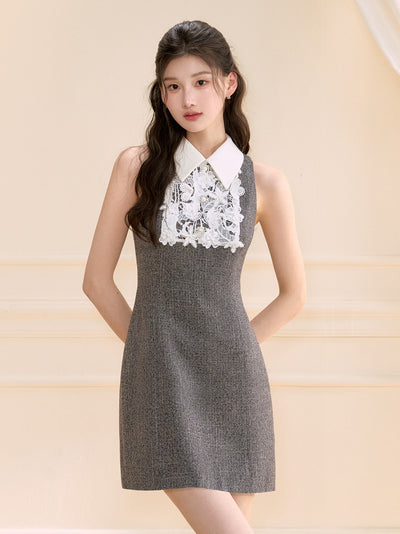 Lace Pearl Sleeveless/Short Sleeves Dress OSH0127
