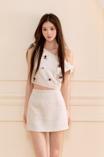 Asymmetric Sleeveless Shirt/Skirt OSH0150