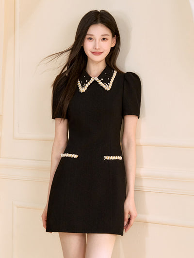 Starry Black A-line Dress OSH0133