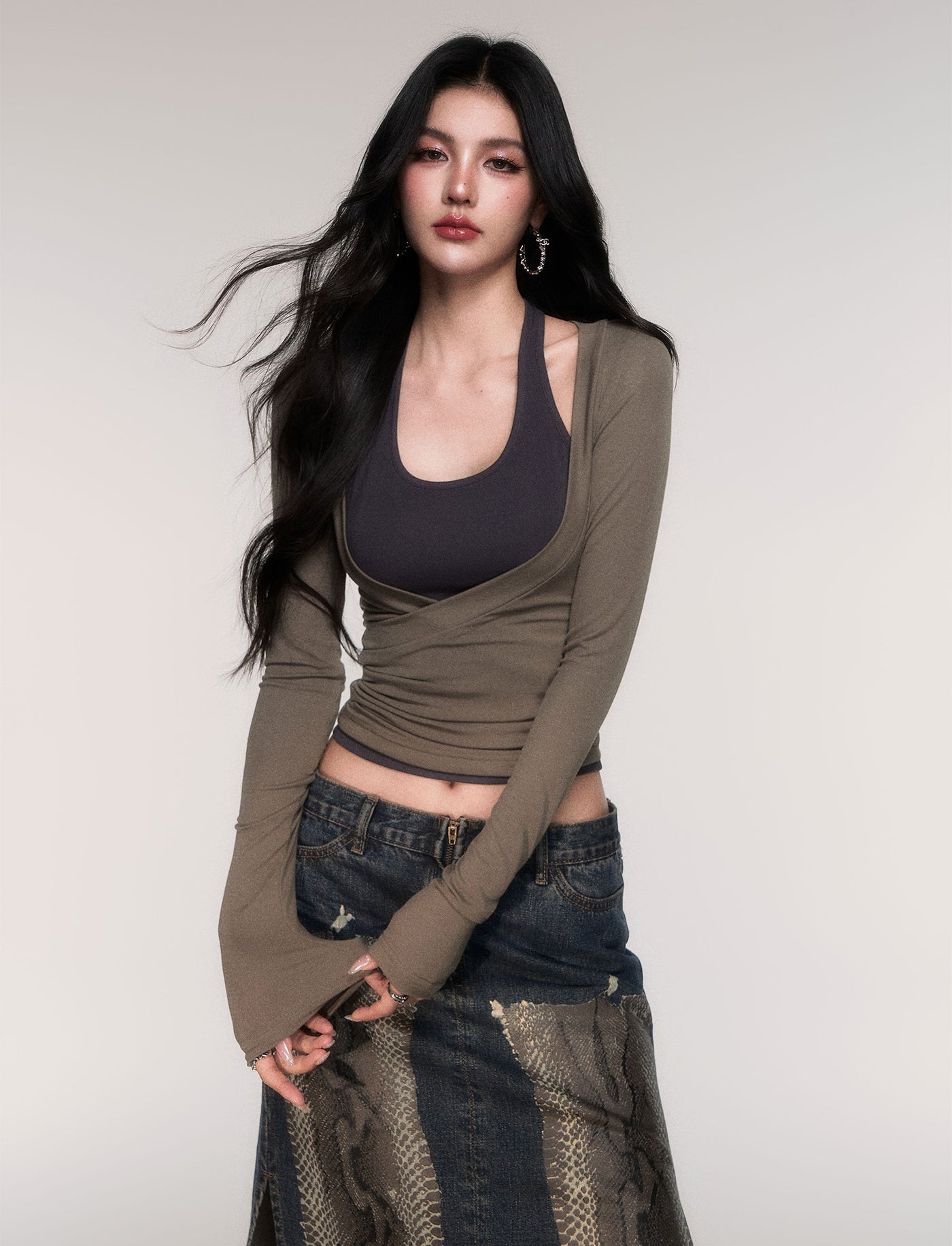 Two-Piece  Halter Neck T-Shirt LUL0204