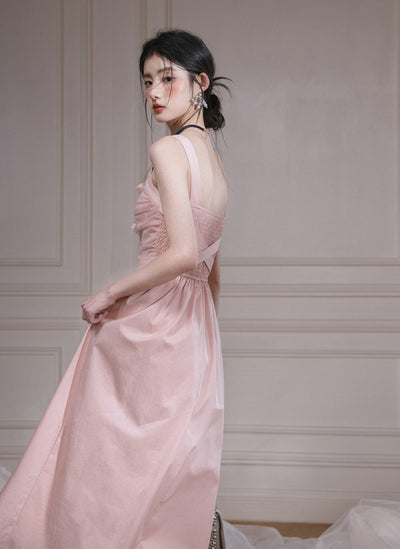 Sunlight Rose Tulle Sling Dress COT0261